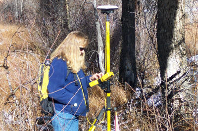 G.P.S. surveying on a delightful Colorado winter day.